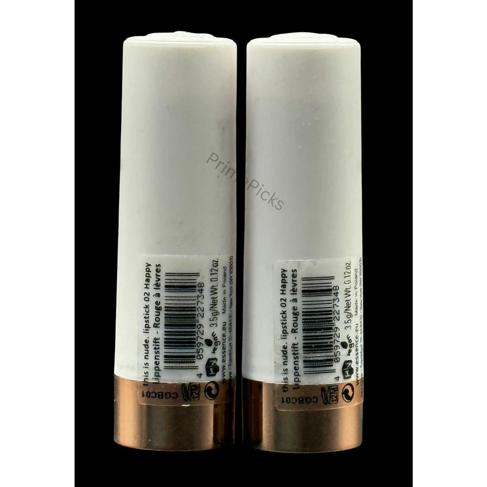 LOT OF 2 Essence “This Is Me” Lipstick #02 Happy – Semi Matte Nude 3.5g Each